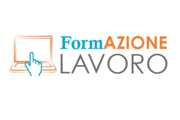 Logo formazione lavoro sito regione liguria arancione e blue 
